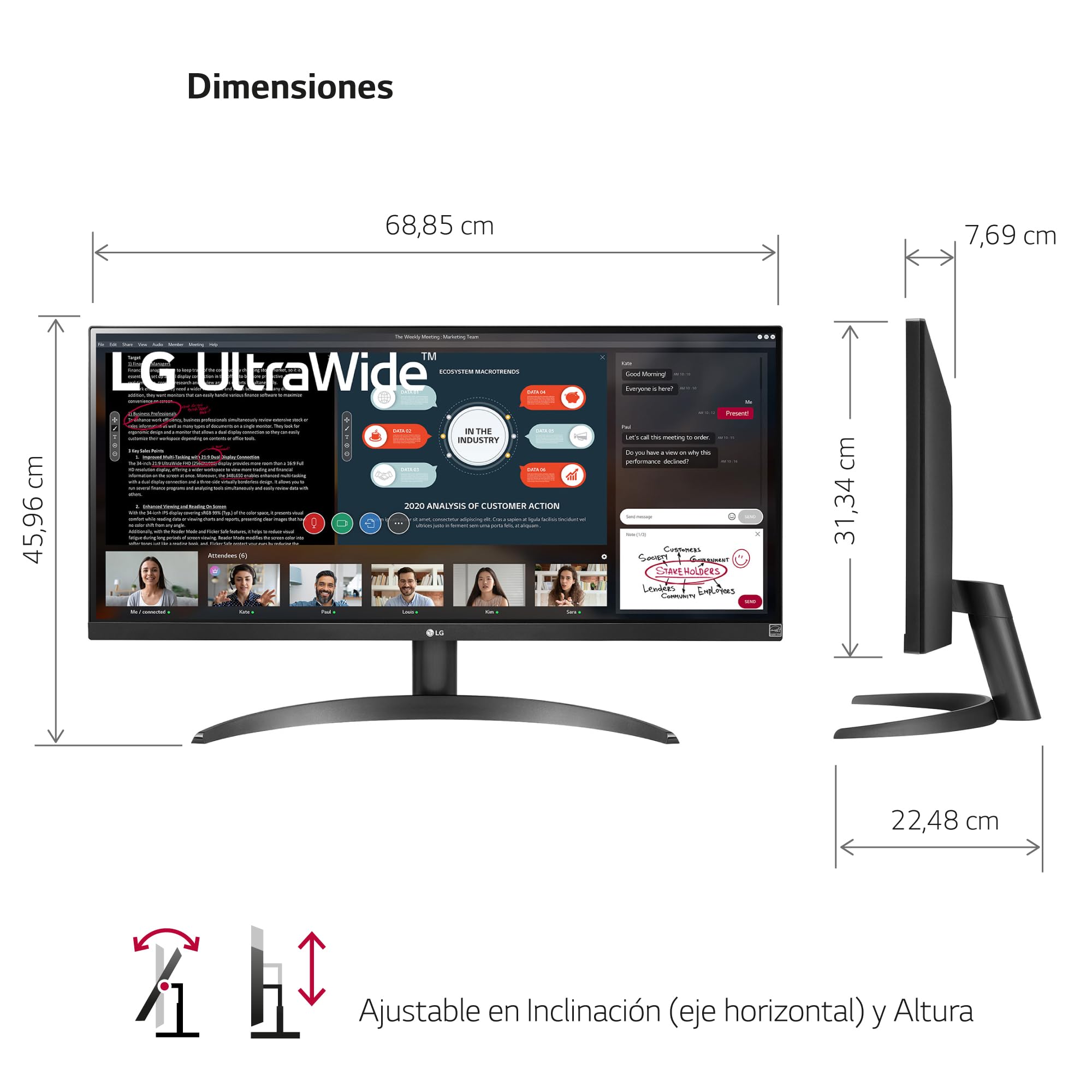 Monitor Profesional Ultrapanorámico LG 29WP500-B 29'/ WFHD/ Negro Monitor Profesional Ultrapanorámico LG 29WP500-B 29'/ WFHD/ Negro